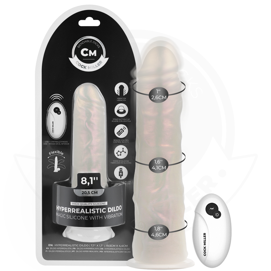 COCK MILLER – Realistischer Dildo mit Saugnapf, Licht & Vibration - Love-Union.de